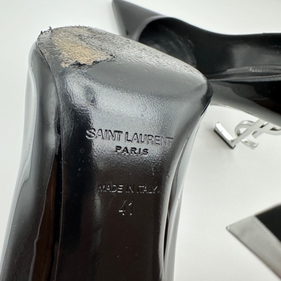 YSL OPYUM pumps black patent chrome heel size 41 with box and bags - Picture 12 of 16